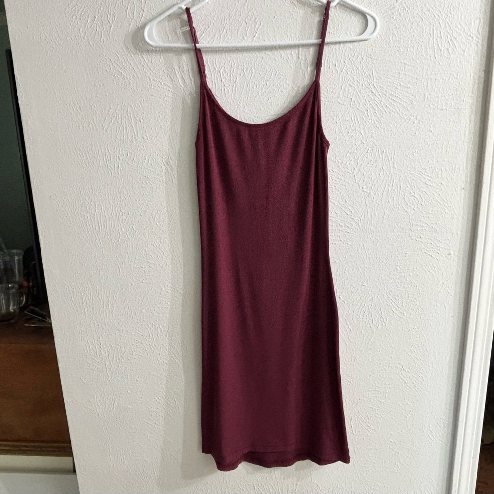 SKIMS SOFT LOUNGE RIBBED SLIP DRESS in Wine Size S